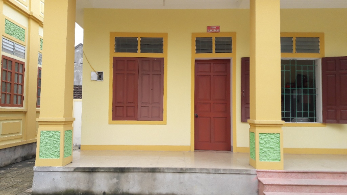 Ph&ograve;ng l&agrave;m việc của &ocirc;ng Nguyễn Ngọc Thấu - Trưởng c&ocirc;ng an x&atilde; Nghi Quang kh&oacute;a tr&aacute;i cửa v&agrave;o s&aacute;ng ng&agrave;y 10/11.