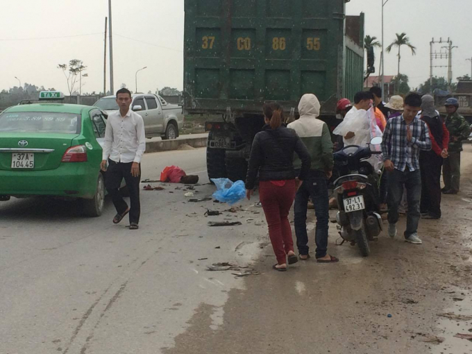 Hiện trường vụ tai nạn.