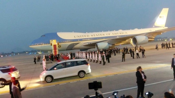 Mọi c&ocirc;ng t&aacute;c an ninh tai s&acirc;n bay Quốc tế Nội B&agrave;i được đảm bảo tuyệt đối trước khi chuy&ecirc;n cơ của&nbsp;Tổng thống Donald Trump hạ c&aacute;nh.