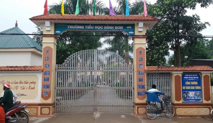 Trường tiểu học Đỉnh Sơn, nơi xảy ra sự việc.