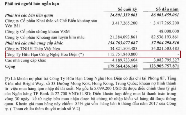 Nguồn: BCTC hợp nhất so&aacute;t x&eacute;t b&aacute;n ni&ecirc;n 2017.