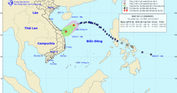 Dự báo thời tiết ngày 13/11: Áp thấp nhiệt đới trên biển Đông tiếp tục suy yếu