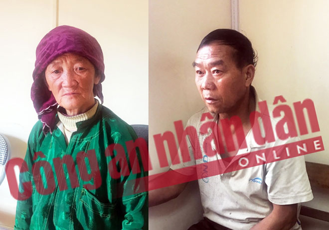 Tr&aacute;ng Thị S&ograve; v&agrave; Hạng Nh&igrave;a Cở tại Cơ quan c&ocirc;ng an. (Ảnh: b&aacute;o C&ocirc;ng an nh&acirc;n d&acirc;n)