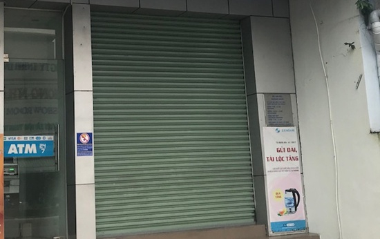 Chi nh&aacute;nh ng&acirc;n h&agrave;ng nơi xảy ra vụ việc. (Ảnh: b&aacute;o C&ocirc;ng l&yacute;)