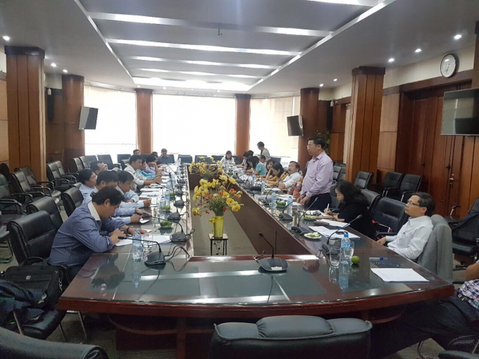 Ph&oacute; Cục trưởng Cục Việc l&agrave;m L&ecirc; Quang Trung ph&aacute;t biểu tại Hội thảo.