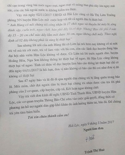 Hơn 100 l&aacute; đơn kiến nghị của người d&acirc;n x&atilde; Hải Lộc được gửi đến c&aacute;c cấp ch&iacute;nh quyền. (Ảnh: Anh Thắng)