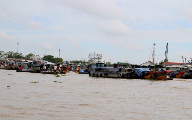 Chợ nổi C&aacute;i Răng, nơi tập trung đ&ocirc;ng phương tiện giao lưu mua b&aacute;n