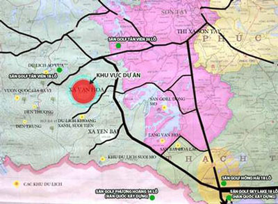 Bản đồ quy hoạch Khu du lịch Tản Vi&ecirc;n. Ảnh: dantri.com.vn