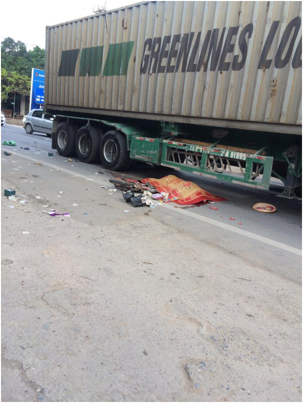 Hiện trường vụ tai nạn.