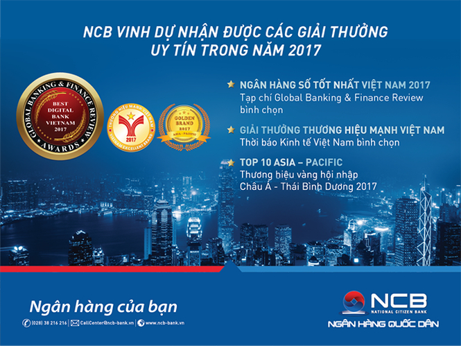 Ng&acirc;n h&agrave;ng NCB vinh dự nhận 2 Giải thưởng quốc tế danh gi&aacute;