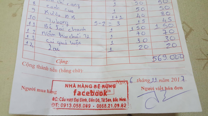 Ng&agrave;y 6/11/2017 nh&agrave; h&agrave;ng n&agrave;y vẫn hoạt động kinh doanh tr&ecirc;n c&aacute;c c&ocirc;ng tr&igrave;nh kh&ocirc;ng ph&eacute;p.