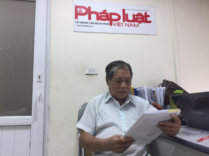 &Ocirc;ng Hanh phản &aacute;nh sự việc với ph&oacute;ng vi&ecirc;n B&aacute;o Ph&aacute;p luật Việt Nam.