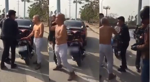 Cụ ông mất một tay 