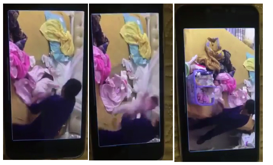 H&igrave;nh ảnh ch&aacute;u b&eacute; bị b&agrave; gi&uacute;p việc bạo h&agrave;nh.