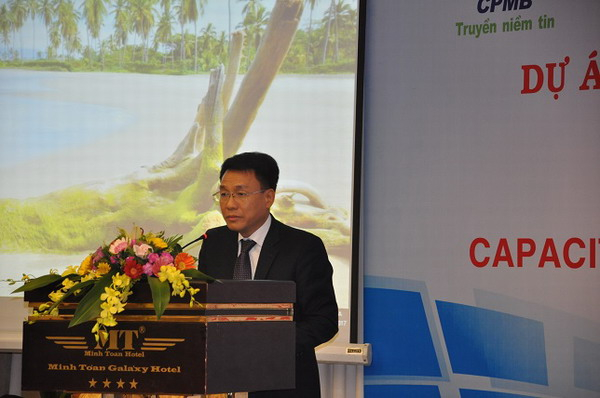 &Ocirc;ng Vũ Trần Nguyễn - Ph&oacute; Tổng Gi&aacute;​m đốc EVNNPT&nbsp;ph&aacute;t biểu tại Hội thảo