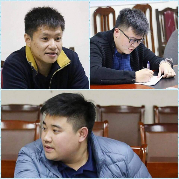 Ba đối tượng bị bắt tại cơ quan c&ocirc;ng an.&nbsp;