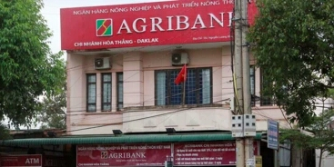 Chi nh&aacute;nh Ng&acirc;n h&agrave;ng Agribank H&ograve;a Thắng, nơi xảy ra vụ cướp ng&acirc;n h&agrave;ng bất th&agrave;nh.