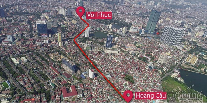 Theo t&iacute;nh to&aacute;n, trung b&igrave;nh mỗi m&eacute;t d&agrave;i tuyến đường Ho&agrave;ng Cầu - Voi Phục c&oacute; tổng chi ph&iacute; l&agrave; hơn 3,1 tỷ đồng.&nbsp;Như vậy tuyến đường n&agrave;y sẽ cao gấp gần 3 lần đường Kim Li&ecirc;n - &Ocirc; Chợ Dừa (hơn 1,1 tỷ đồng/m) v&agrave; gấp hơn 2 lần tuyến &Ocirc; Chợ Dừa - Ho&agrave;ng Cầu (1,4 tỷ/m).