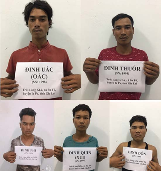 C&aacute;c đối tượng bị khởi tố ( Ảnh: C&ocirc;ng an cung cấp).