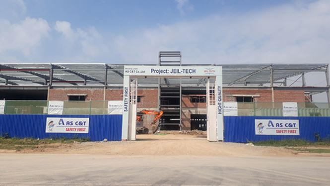 C&ocirc;ng ty TNHH Jeil-Tech x&acirc;y dựng h&agrave;ng chục ngh&igrave;n m2 nh&agrave; xưởng khi chưa c&oacute; ĐTM.