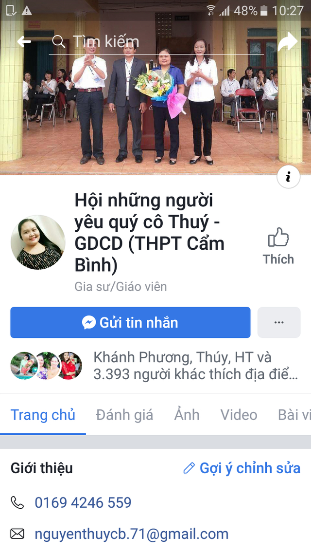 Fanpage của c&ocirc; Th&uacute;y c&oacute; gần 4.000 lượt y&ecirc;u th&iacute;ch.