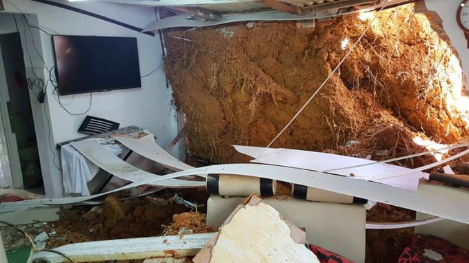 Hiện trường vụ sạt lở đất.