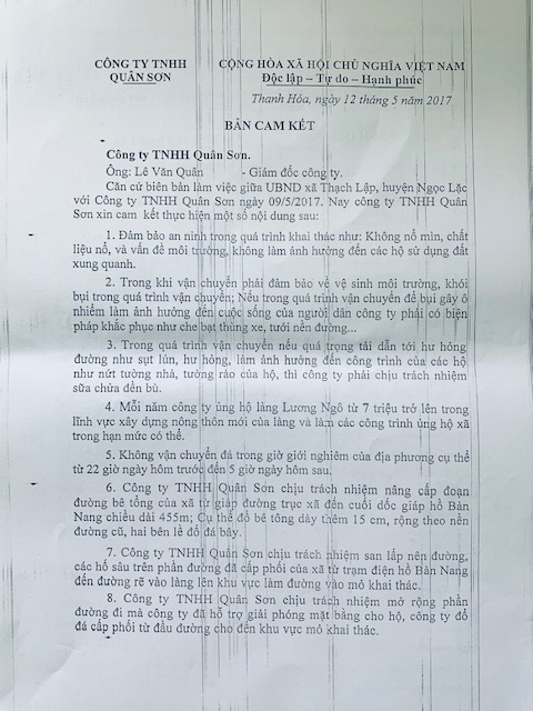 Thanh H&oacute;a: Cty Qu&acirc;n Sơn tự &yacute; khai th&aacute;c mỏ đ&aacute; khi chưa đủ giấy ph&eacute;p
