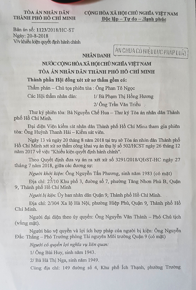 Vụ kiện đ&atilde; c&oacute; bản &aacute;n sơ thẩm nhưng bị kh&aacute;ng &aacute;n v&agrave; chờ ph&uacute;c thẩm.