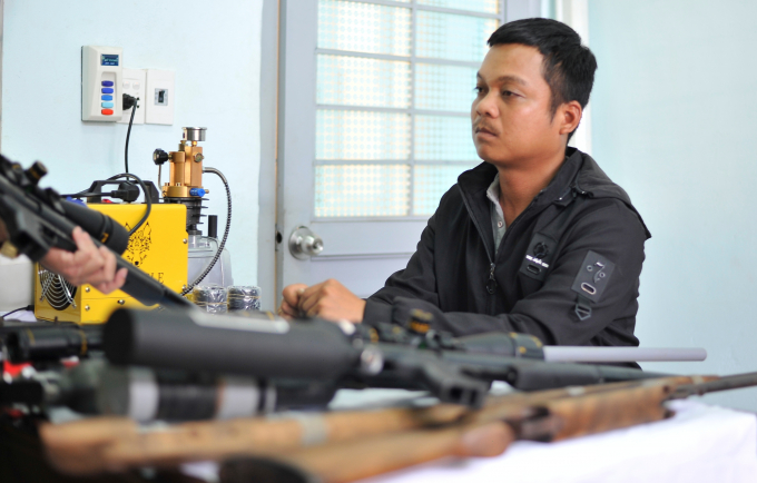 Đối tượng Thắng tại cơ quan điều tra.