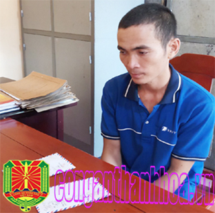 Đối tượng Nguyễn Văn Tuấn&nbsp;tại cơ quan c&ocirc;ng an. (Ảnh: C&ocirc;ng an Thanh H&oacute;a)