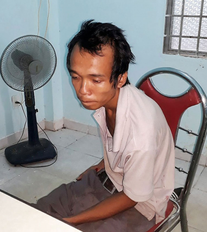 Đối tượng Tuấn tại cơ quan c&ocirc;ng an.