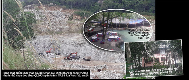 Rừng ph&ograve;ng hộ n&uacute;i Dinh bị &lsquo;xẻ thịt&rsquo;