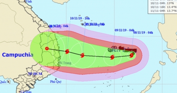 Bão số 6 giật cấp 15, tăng tốc hướng vào Quảng Ngãi - Khánh Hòa