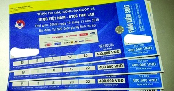 Vé xem trận Việt Nam-Thái Lan tăng 