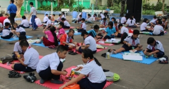 Các “nhà khoa học nhí” hào hứng với cuộc thi lắp ráp Science