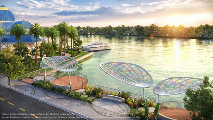 H&ocirc;̀ cảnh quan và C&acirc;̀u ngắm cảnh dẫn lối tới 23 căn biệt thự