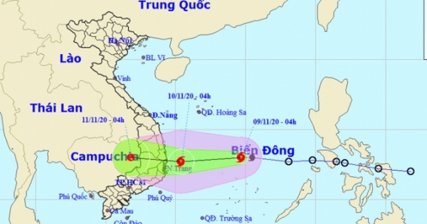 Bão số 12 di chuyển nhanh theo hướng Tây