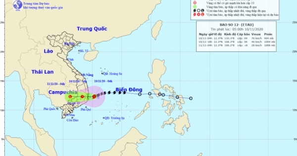 Bão số 12 gây mưa to, gió giật cấp 12 tại các tỉnh miền Trung