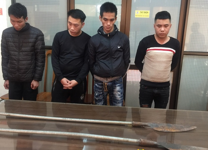 Đối tượng Hà Đức Cường, Hoàng Công Bằng, Nguyễn Công Nhật Trường,  Hoàng Văn Thượng cùng tang vật