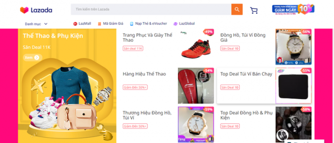 Hàng loạt mặt hàng thể thao và phụ kiện được Lazada sale tới hơn 50%.