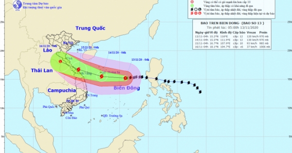 Bão số 13 mạnh cấp 12 sẽ đi vào đất liền Hà Tĩnh-Thừa Thiên Huế
