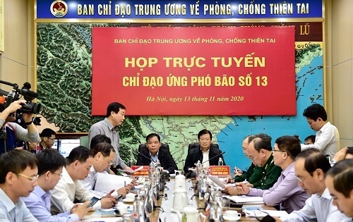 Ban Chỉ đạo Trung ương về phòng chống thiên tai họp trực tuyến về ứng phó bão số 13