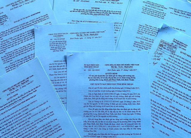 Nhiều văn bản, tờ trình được ban hành sát nhau trong dự án lấn biển tại phường Đức Long, TP. Phan Thiết