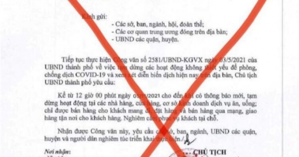 Thông tin Đà Nẵng "dừng bán hàng ăn uống tại chỗ" là giả mạo