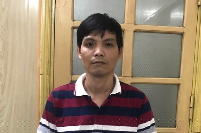 Đối tượng Nguyễn Tuyển tại cơ quan Công an.