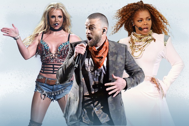 Justin Timberlake và lời xin lỗi gửi tới bạn gái cũ Britney Spears cùng bạn đồng nghiệp - nữ ca sĩ Janet Jackson (Ảnh: The Guardian).