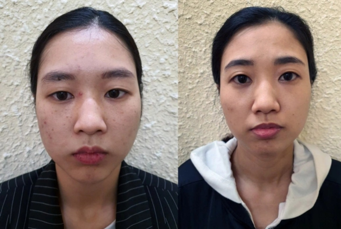 Hai chị em Lại Thị Huyền Trang (trái) và Lại Lan Hương (Ảnh: Công an Hà Nội).