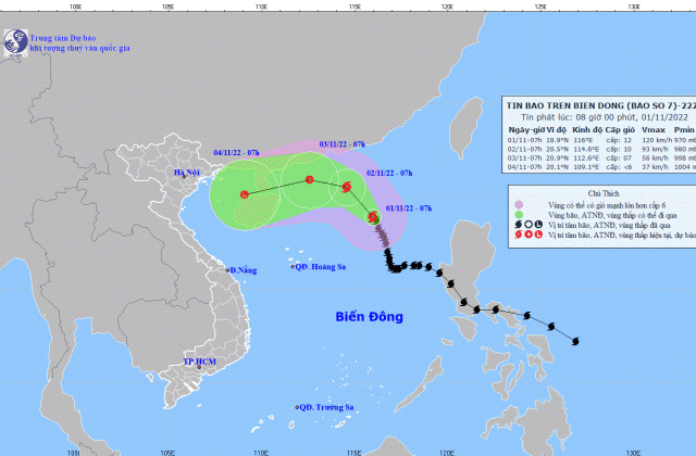 Bão số 7 suy yếu thành áp thấp, ít có khả năng ảnh hưởng đến đất liền