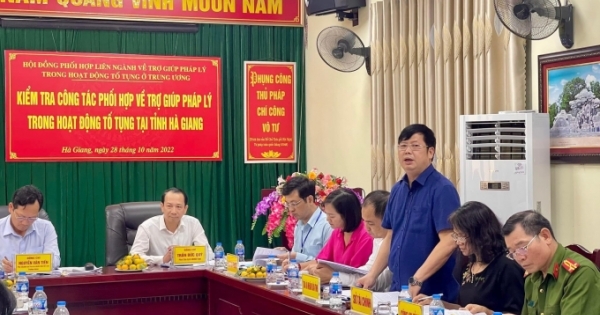 Kiểm tra công tác phối hợp trợ giúp pháp lý trong hoạt động tố tụng tại tỉnh Hà Giang