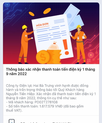 Hình thức thanh toán tiền điện tự động qua ngân hàng được phủ rộng